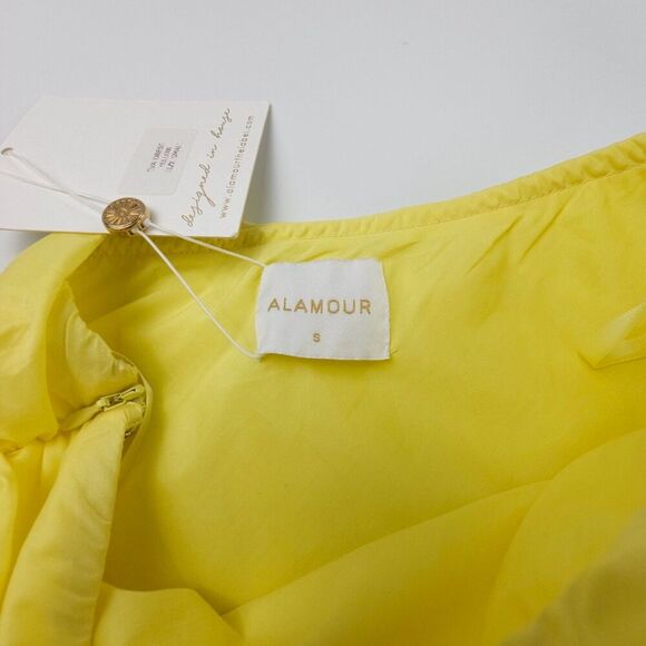 NWT Alamour Resort Eva Matching Set Yellow Romantic Puff Sleeve Coquette Lolita - Picture 10 of 14